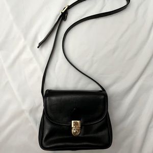 Black leather crossbody purse